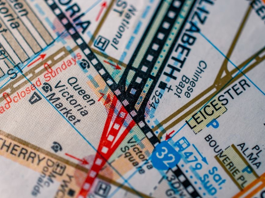 Mapa de cidade com marcador de localização